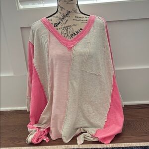 Color block Pocket Tee Oversized